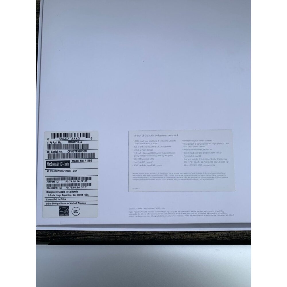 MacBook Air 2016 Bundle 13 Inch Complete In Box Mint Two Magsafe Power Adapters - Picture 4 of 12
